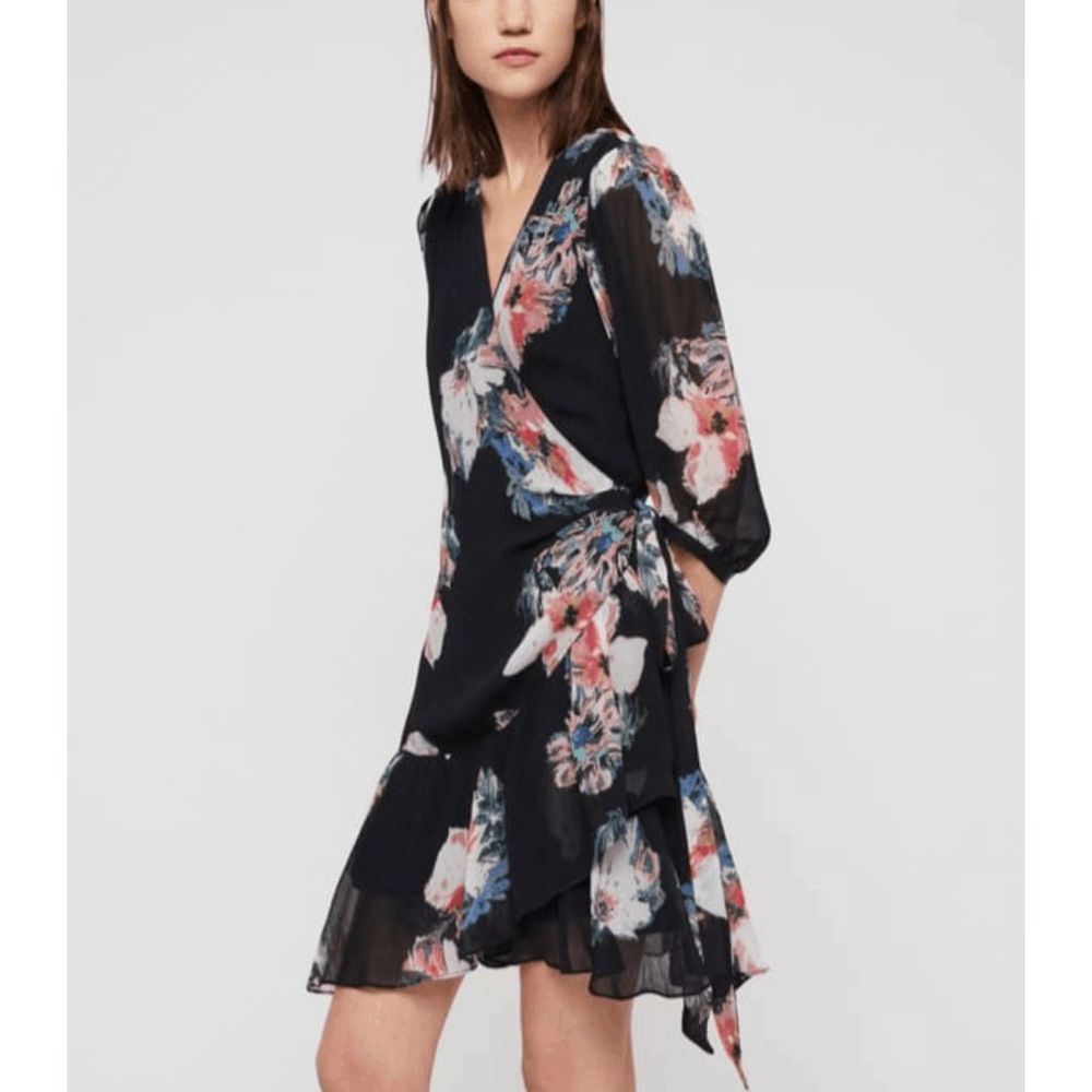 All Saints Jade Violy Wrap Dress Size Small